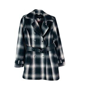 Banana Republic wool blend plaid coat